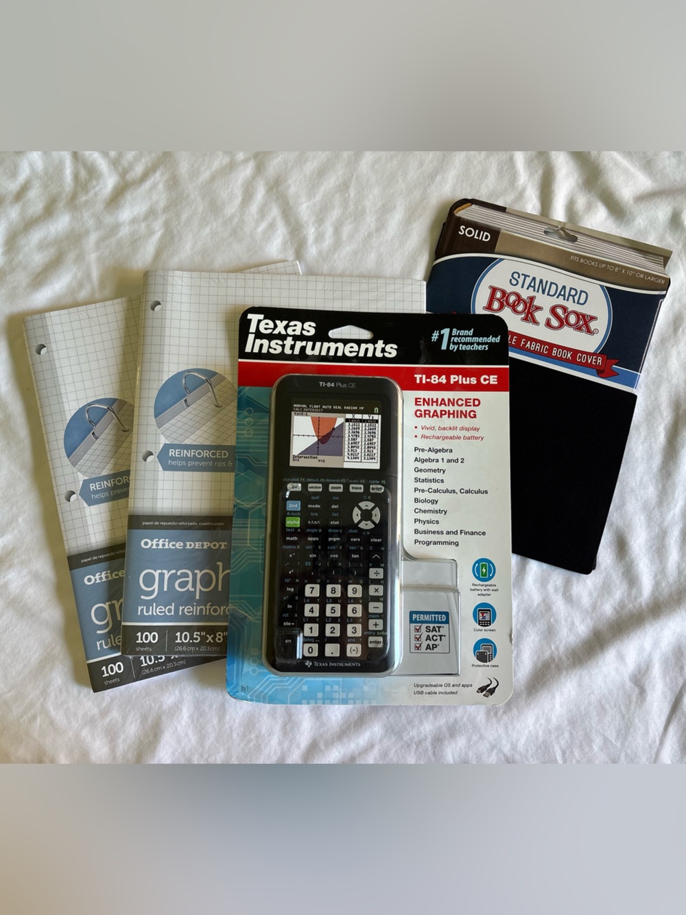 Texas Instruments TI-84 Plus CE Graphing Calculator - Black and Blue Packaging